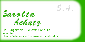 sarolta achatz business card